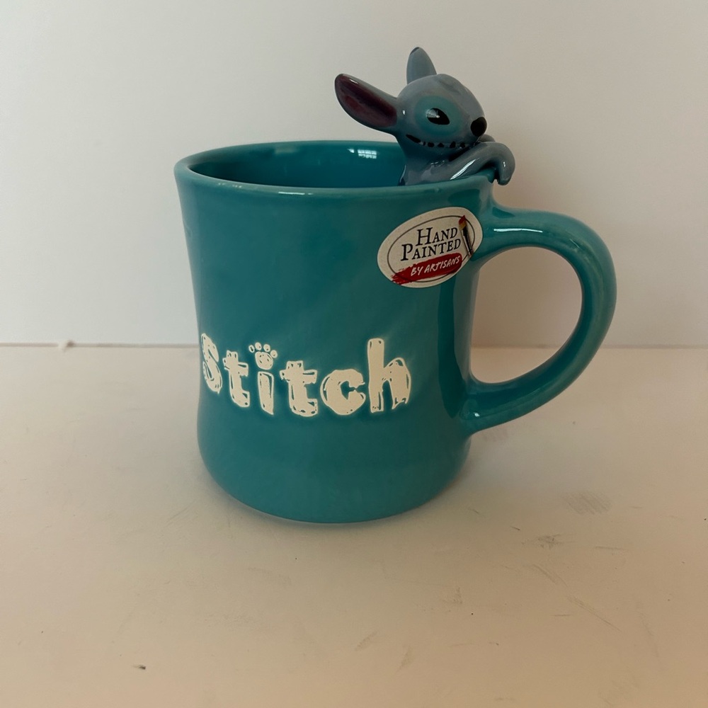 STITCH! Disney Hand painted Blue Lilo & Stitch Mug 3D Coffee Cup NEW - Picture 1 of 4